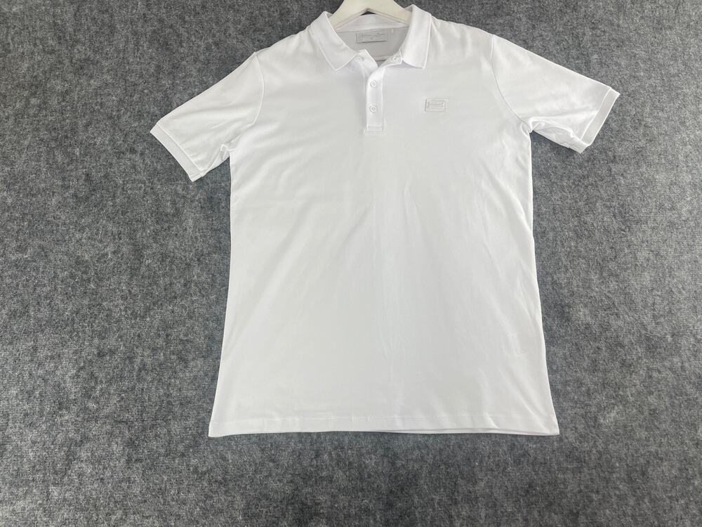 Mania Jeans Men’s Polo Shirt Medium White Cotton Short Sleeve Factory Second A4